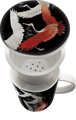 Kubek do herbaty czarny z ceramicznym sitkiem Crane
