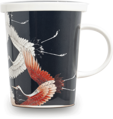 Kubek do herbaty czarny z ceramicznym sitkiem Crane