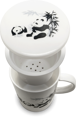 Biały kubek do herbaty z ceramicznym sitkiem Panda