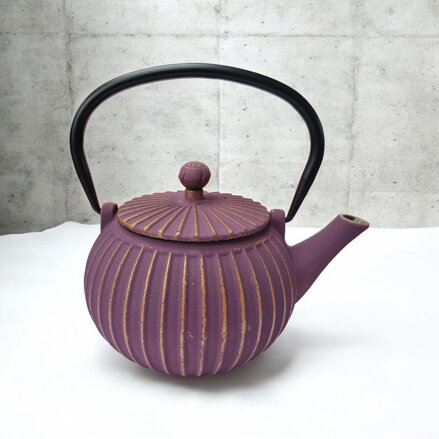 Żeliwny dzbanek do herbaty Zen, fioletowo-złoty (0,5 l)