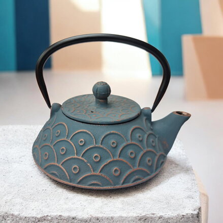 Żeliwny dzbanek do herbaty Seigaiha, morski (0,8 l)