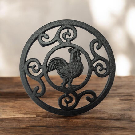 Żeliwna podstawka Kogut, czarna (Ø 135 mm)