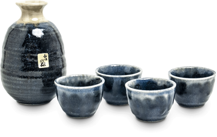 Zestaw do sake niebieski (dla 4 osób) EDO JAPAN