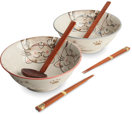 Ramen zestaw 2 misek trzy koty 20,5cm