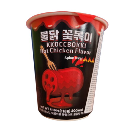 Koreańskie kluski ryżowe Tteokbokki ostre z kurczakiem 118g