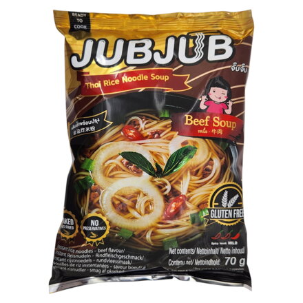 Bezglutenowy makaron ryżowy instant JUBJUB wołowina 70g