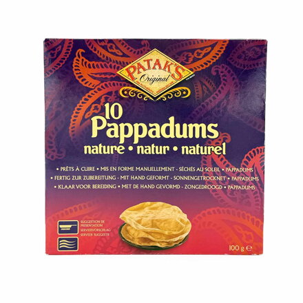 Chlebki indyjskie Papadum naturalne PATAKS 100g
