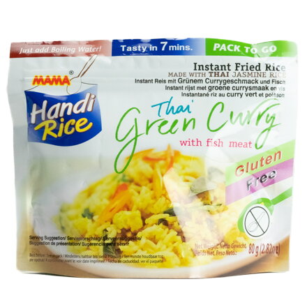 Ryż z mięsem rybnym z zielonym curry MAMA 80g