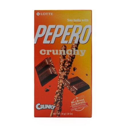 Batony Pepero Crunchy z czekoladą Lotte 39g