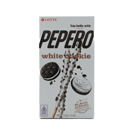 Batony Pepero z białą czekoladą i ciasteczkami Lotte 32g