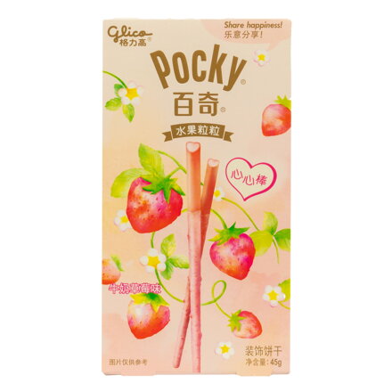 Pocky truskawkowe batoniki mleczne GLICO 45g