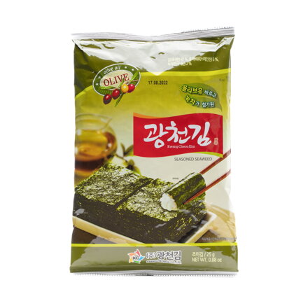 Prażone wodorosty o smaku zielonej herbaty i oliwy z oliwek Nori 25g