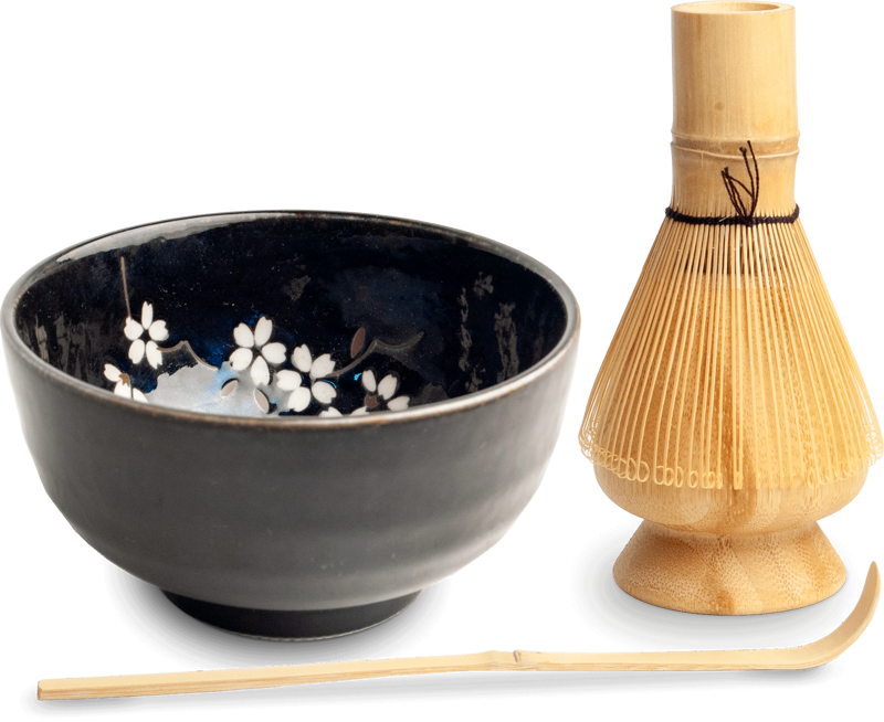 Zestaw porcelanowy do Matcha Blue 4-częściowy