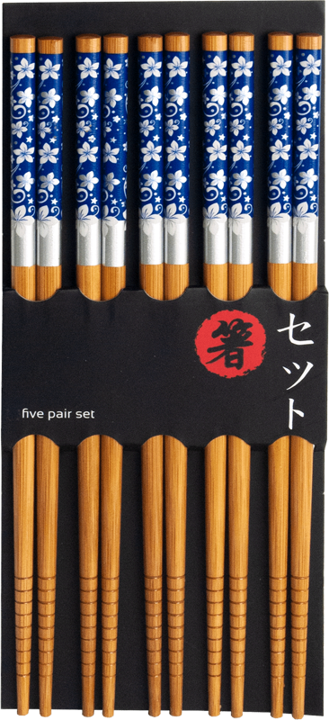 Čínske paličky set 5 párov s kvetmi
