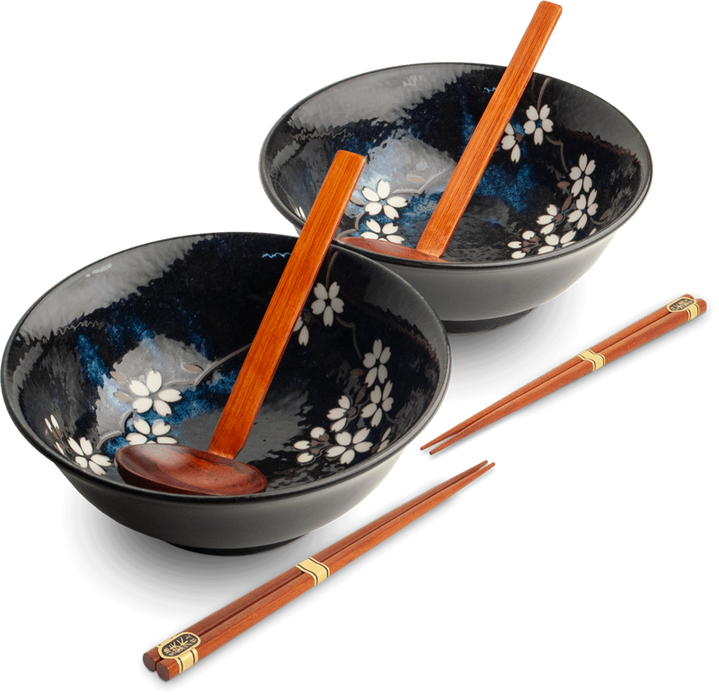 Zestaw misek porcelanowych do ramenu Anemone Blue 21cm