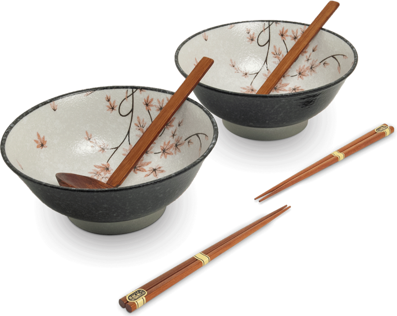 Ramen zestaw 2 misek Liść klonu 22cm EDO JAPAN