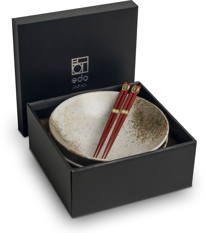Zestaw misek Hikari 24,5cm z pałeczkami dla 2 osób EDO JAPAN