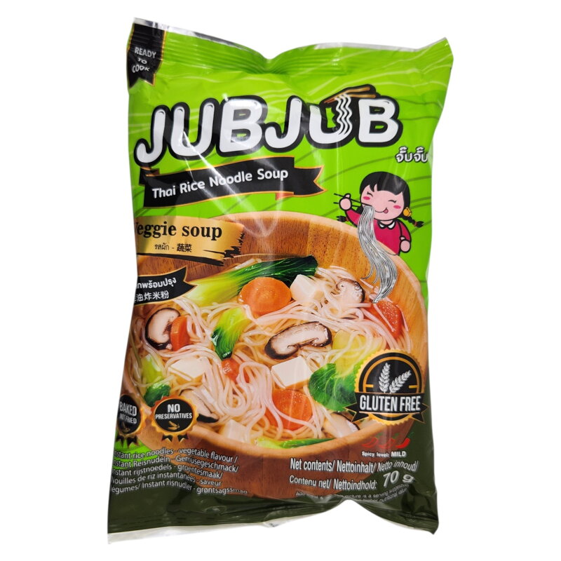 Bezglutenowy makaron ryżowy instant JUBJUB z warzywami 70g