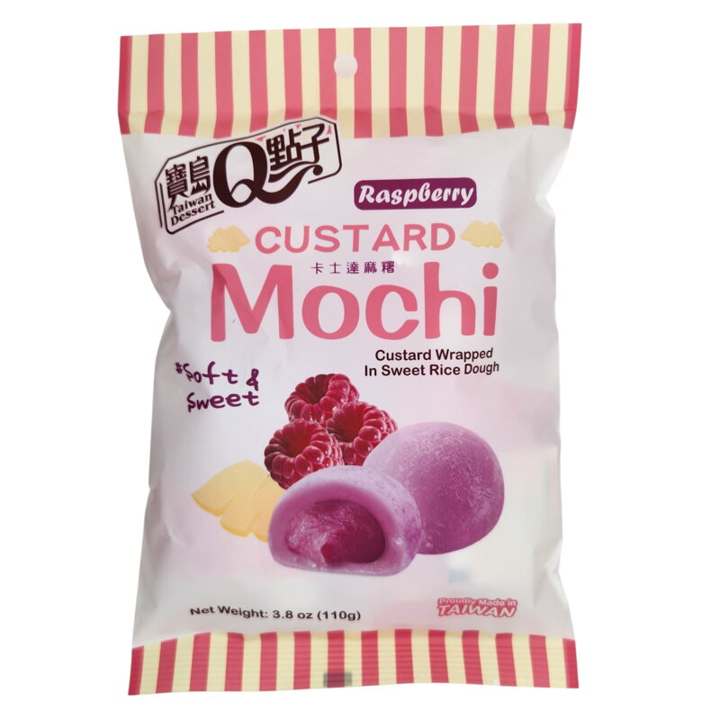 Ciastka ryżowe Mochi o smaku malinowym 110g