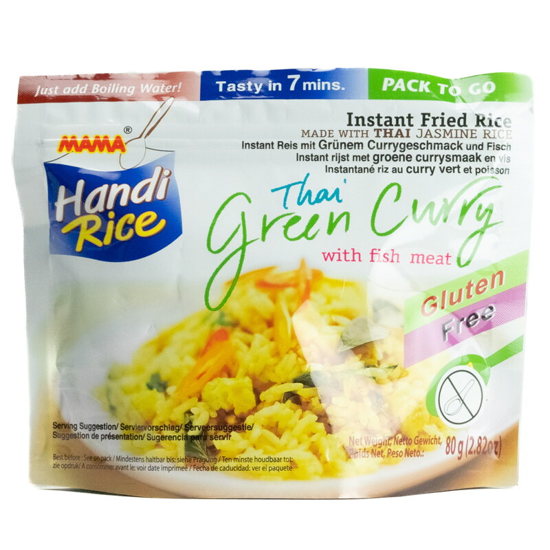 Ryż z mięsem rybnym z zielonym curry MAMA 80g