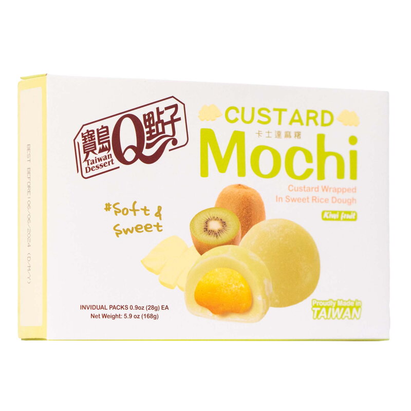 Ciastka ryżowe Mochi pudding kiwi 168g Ciastka ryżowe Mochi pudding kiwi 168g