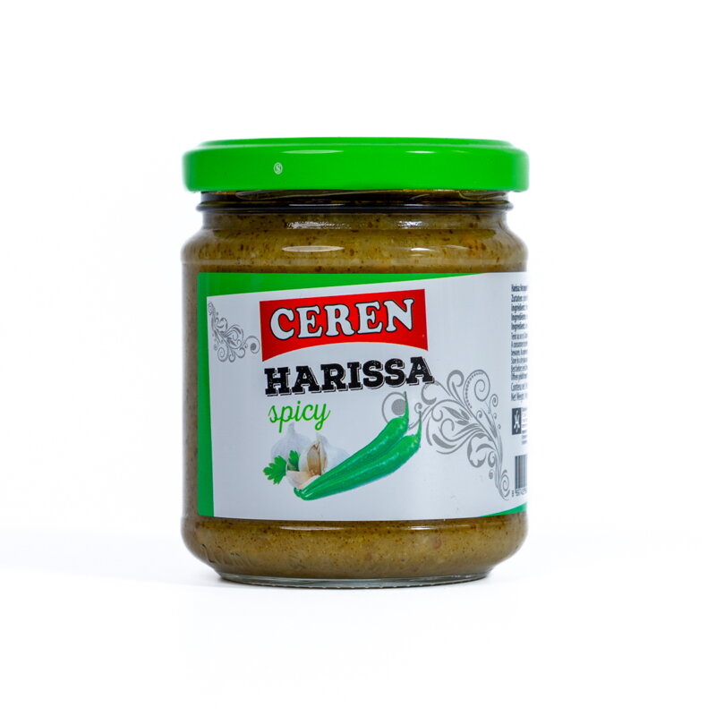 Sos z ostrej papryki Harissa zielony 190g Sos z ostrej papryki Harissa zielony 190g
